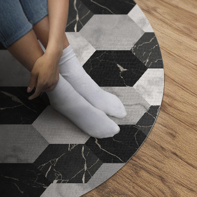 Vinyl vloerkleed rond Steenmarmer mozaïek