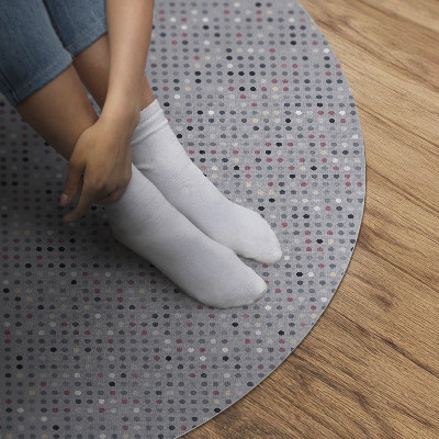 Pvc mat rond Kleurrijke stippen retro details