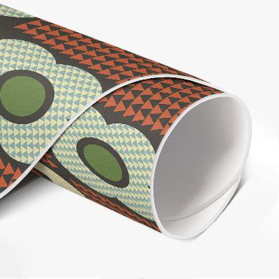 Rond pvc tapijt Folkloristische illustratie van bloemen