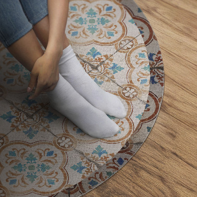 Vinyl vloerkleed rond Antiek ontwerp prachtig mozaïek