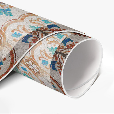 Vinyl vloerkleed rond Antiek ontwerp prachtig mozaïek