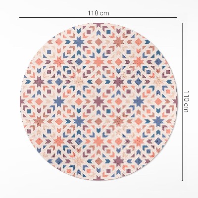 Rond pvc tapijt Pastel Sterren en Pijlen Vintage Patroon