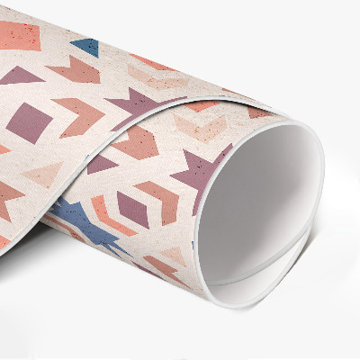 Rond pvc tapijt Pastel Sterren en Pijlen Vintage Patroon