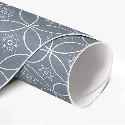 Pvc mat rond Kettingpatroon met regelmatige cirkels en bloemen