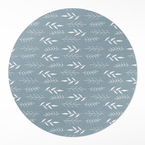 Vinyl vloerkleed rond Minimalistische illustratie van takjes en bladeren