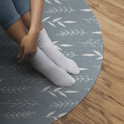 Vinyl vloerkleed rond Minimalistische illustratie van takjes en bladeren