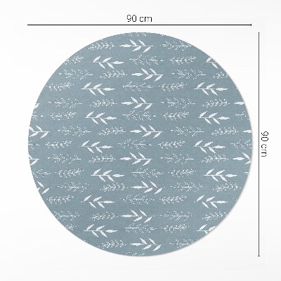 Vinyl vloerkleed rond Minimalistische illustratie van takjes en bladeren