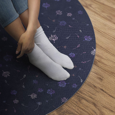 Pvc mat rond Kleine boho wilde bloemen