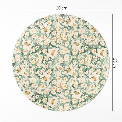 Pvc mat rond Veld weide geschilderde bloemen abstract