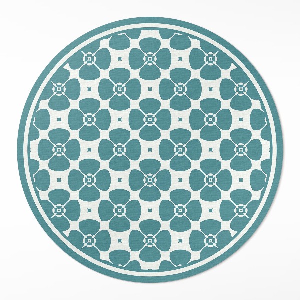 Rond pvc tapijt Bloemen tegelpatroon