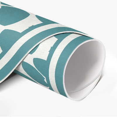 Rond pvc tapijt Bloemen tegelpatroon