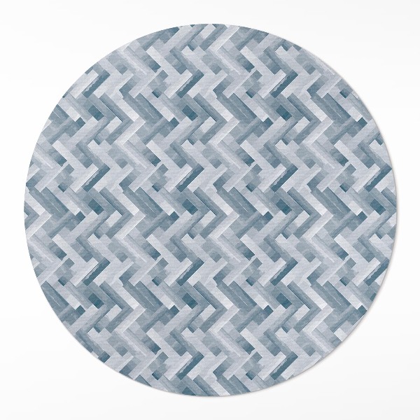 Vinyl vloerkleed rond Geschilderde parketvloer met visgraatmotief