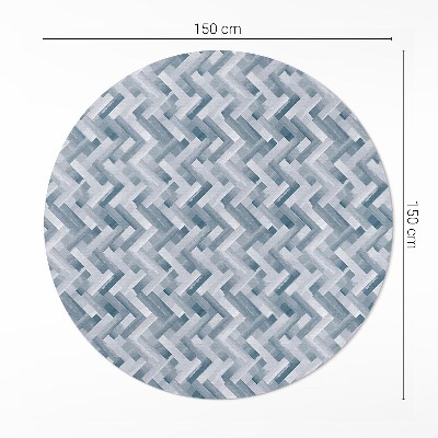 Vinyl vloerkleed rond Geschilderde parketvloer met visgraatmotief