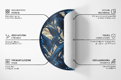 Vinyl vloerkleed rond Geschilderde parketvloer met visgraatmotief