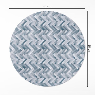 Vinyl vloerkleed rond Geschilderde parketvloer met visgraatmotief