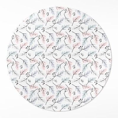 Pvc mat rond Pastelkleurige subtiele planten in boho-stijl