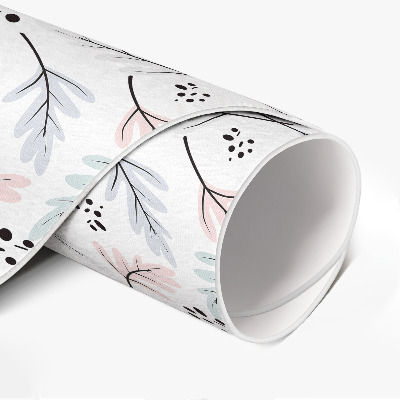 Pvc mat rond Pastelkleurige subtiele planten in boho-stijl