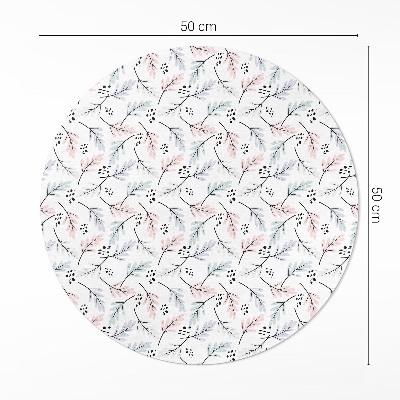 Pvc mat rond Pastelkleurige subtiele planten in boho-stijl