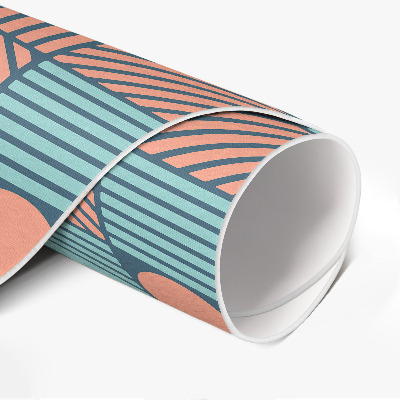 Rond pvc tapijt Retro vintage geometrisch patroon