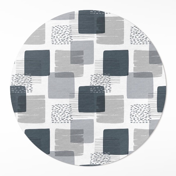 Vinyl vloerkleed rond Geschilderde retro vierkanten