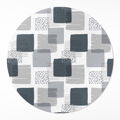 Vinyl vloerkleed rond Geschilderde retro vierkanten