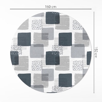 Vinyl vloerkleed rond Geschilderde retro vierkanten