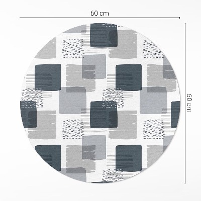 Vinyl vloerkleed rond Geschilderde retro vierkanten