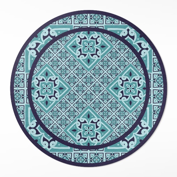 Rond pvc tapijt Decoratieve tegels in Spaanse stijl