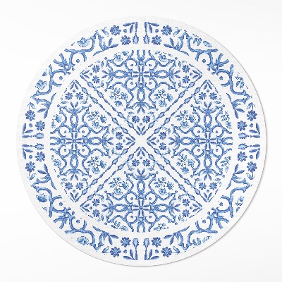 Rond pvc tapijt Decoratieve tegels met plantenornamenten