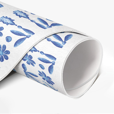 Rond pvc tapijt Decoratieve tegels met plantenornamenten