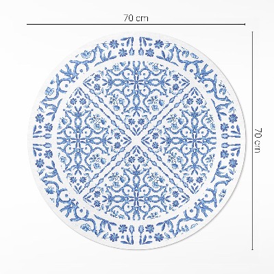 Rond pvc tapijt Decoratieve tegels met plantenornamenten