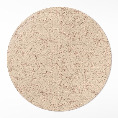 Pvc mat rond lineaire herfstbladeren boho-stijl