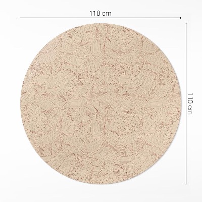 Pvc mat rond lineaire herfstbladeren boho-stijl