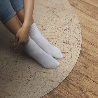 Pvc mat rond lineaire herfstbladeren boho-stijl