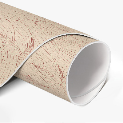 Pvc mat rond lineaire herfstbladeren boho-stijl