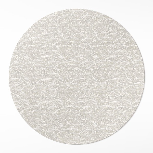 Vinyl vloerkleed rond Kleine blaadjes, delicate boho-stijl