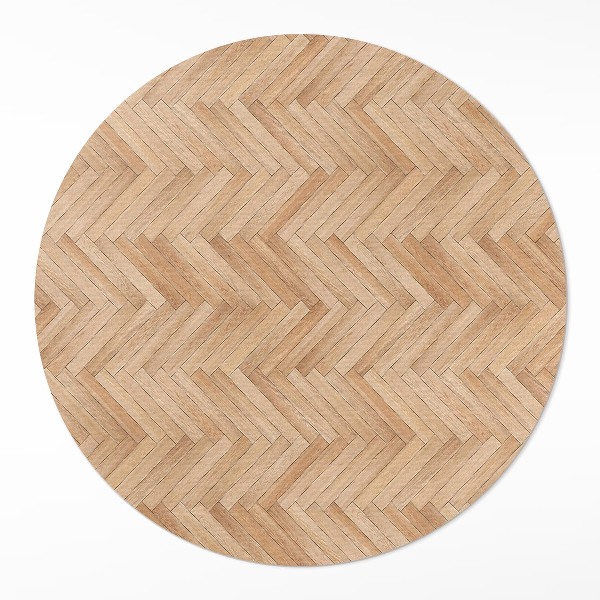 Pvc mat rond Prachtige houten visgraat parketvloer