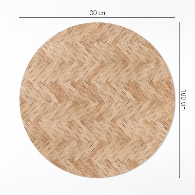 Pvc mat rond Prachtige houten visgraat parketvloer