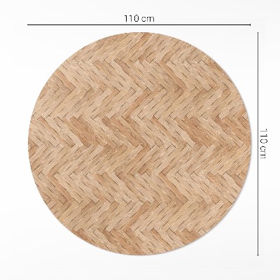 Pvc mat rond Prachtige houten visgraat parketvloer