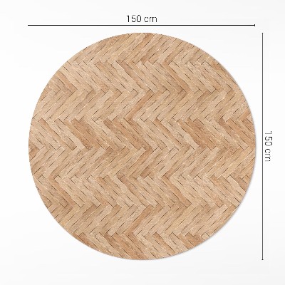 Pvc mat rond Prachtige houten visgraat parketvloer