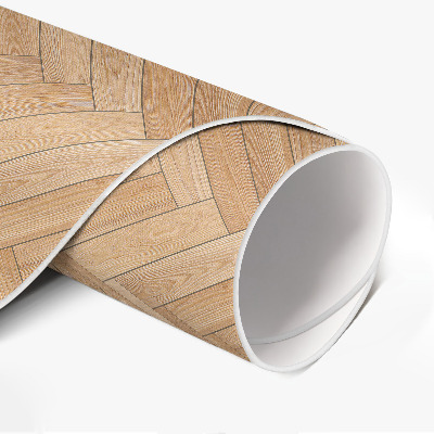 Pvc mat rond Prachtige houten visgraat parketvloer