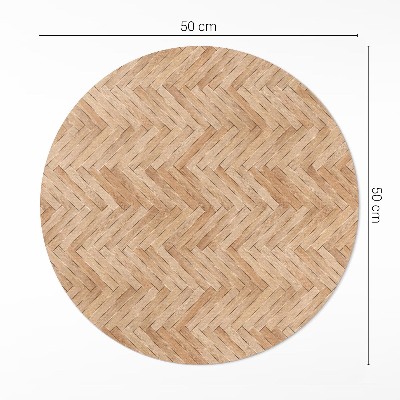 Pvc mat rond Prachtige houten visgraat parketvloer