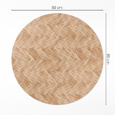 Pvc mat rond Prachtige houten visgraat parketvloer