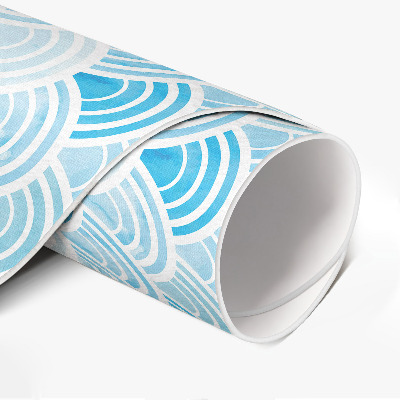 Rond pvc tapijt Waterverf golvenpatroon in Aziatische stijl