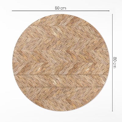 Vinyl vloerkleed rond Vintage houten visgraat parketvloer