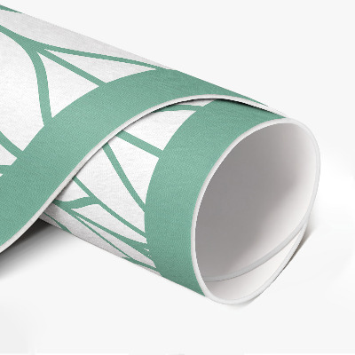 Vinyl vloerkleed rond lineair bladeren minimalistisch patroon