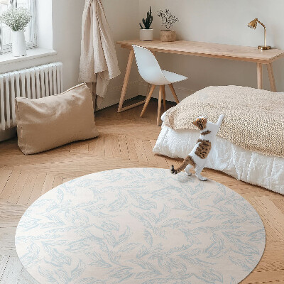 Pvc mat rond Schets van elegante vintage bladeren