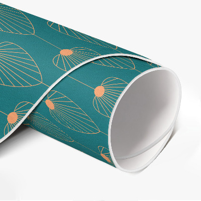 Pvc mat rond Herhalend bladeren bloemenpatroon