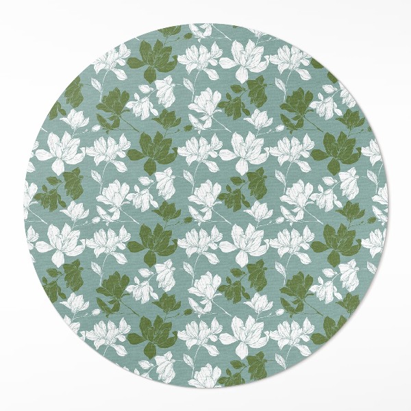 Vinyl vloerkleed rond Subtiel bloemenpatroon
