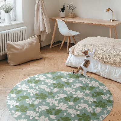 Vinyl vloerkleed rond Subtiel bloemenpatroon